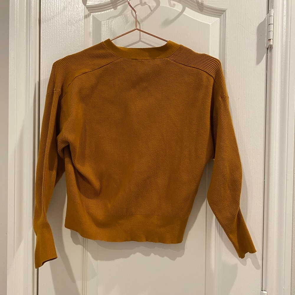 Zara Mustard Ribbed Cardigan Size Small - Picture 3 of 3